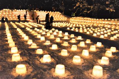 冬のポチっと定山渓へ.*鎮守の森に静かにともる雪あかり.☆*あなたとイキたい*雪灯路（ゆきとうろ）