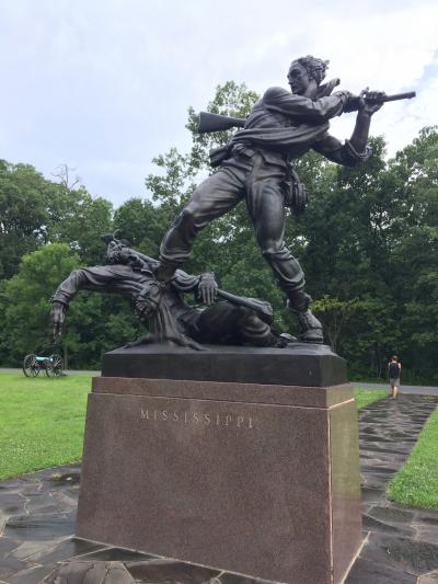 ペンシルベニア州　ゲティスバーグ国立軍事公園　ー　各州のモニュメント像や碑の並ぶコンフェデレートアベニュー