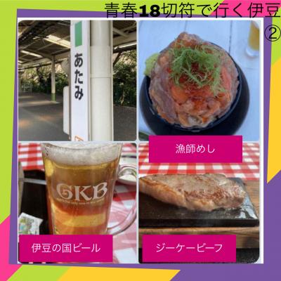 青春18きっぷで行く　静岡デカ盛り海鮮丼とステーキと地ビール日帰り1人旅　２