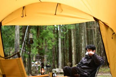 天川村で雨キャンプ