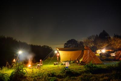 新緑・那珂川でキャンプ。