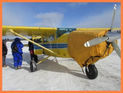 アラスカでオーロラ（３）北極圏と「アラスカ物語」のビーバー村へ遊覧飛行