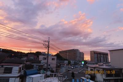 久し振りに見られた素晴らしい夕焼け