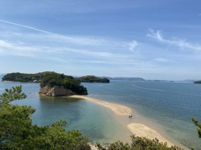 母と瀬戸内海2泊3日島巡り♡はじめてのうどん県！！エンジェルロードと重ね岩、栗林公園、骨つき鳥編