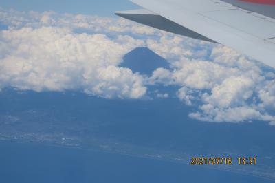 久し振りに福岡へ旅をしました⑯福岡空港～東京国際空港　2)渥美半島～伊豆半島間で富士山を見る