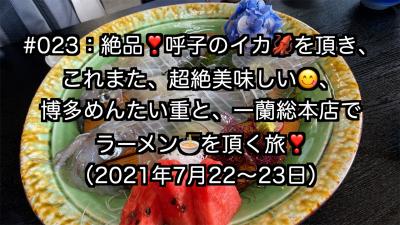 三男君と行く！絶品の呼子のイカと、超絶美味しい、博多めんたい重＆一蘭総本店のラーメンを頂く旅