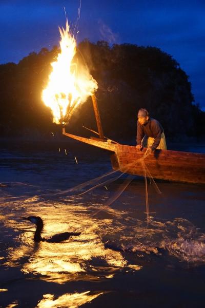 大平洋フェリー創立50周年3船乗り比べツアーと名古屋の旅（18）木曽川の屋形船を貸切りで夕食を楽しみ、鵜飼いの漁火に夏を感じる。
