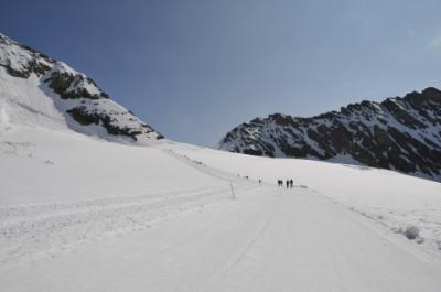 2013年スイス旅行記　第7回　ユングフラウ散策　ユングフラウヨッホからメンヒスヨッホヒュッテまで雪原を歩く