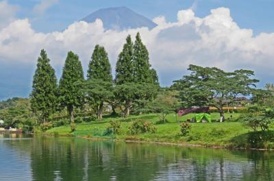 富士山裾野の静かな田貫湖で孫キャンプ