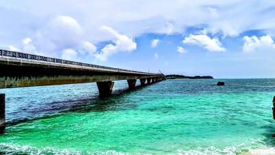 沖縄の城巡りと宮古島の島巡り：06池間大橋をレンタルバイクで渡る