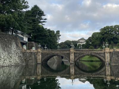 出勤途中の早朝街歩き⑧ 桜田門～皇居～三菱UFJ信託銀行本店ビル : ♪ "ここが、ここが、二重橋～。記念の写真を撮りましょね～"　(^^♪