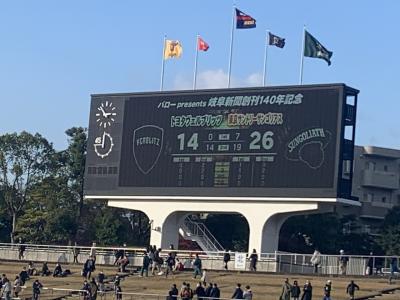 ラグビー観戦と長良川温泉の旅