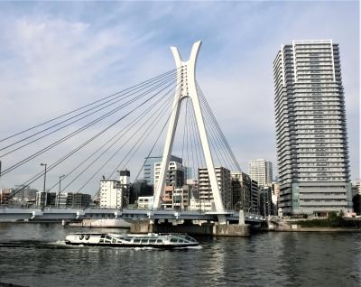 隅田川橋巡り　岩淵水門から河口の築地大橋まで、その５：相生橋から築地大橋。
