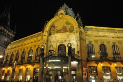 2014年チェコ・ハンガリー旅行記　第22回　プラハ散策その13　市民会館で弦楽四重奏を聴き、夜のプラハを散策