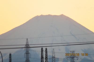 美しい夕焼け富士