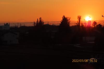 1月8日の素晴らしかった日没風景と夕焼け富士