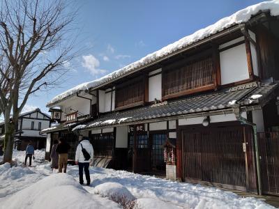 夕方になってしまった近江八幡～雪に埋もれた歩道を苦労して歩いた彦根。
