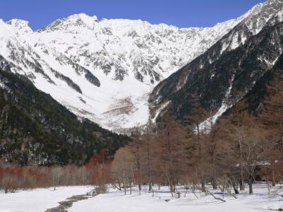 　冬の上高地へ     雪遊び　　　