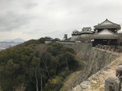 愛媛県の城跡巡り：松山城、現存する12天守の１つ、連立天守閣の山城