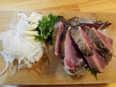 また絶品のかつおのタタキを食べに!