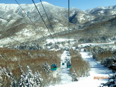 志賀高原の焼額山でのスキーと松本市、白川氷柱群の見物