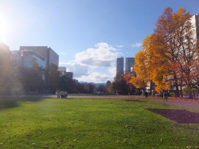 無風快晴・鮮やかな紅葉。札幌４時間の街歩き。