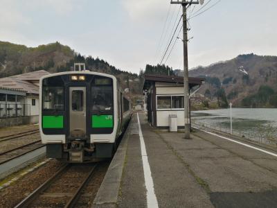 ’２２　福島桜さんぽ１３　只見線 東北の駅百選 会津川口駅