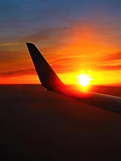 羽田空港行　JAL376便　関西～中部～東海を航行　☆夕陽＊富士山望見・天空-色彩豊かに