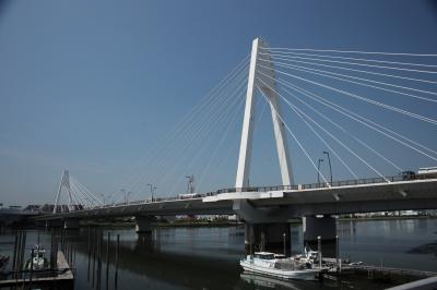 多摩川を下って多摩川スカイブリッジと羽田イノベーションシティ