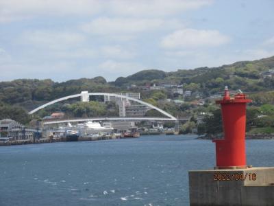 壱岐・対馬２島巡り（２０）壱岐・郷ノ浦港出航。