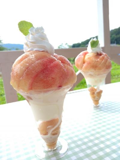 福島に夏が来た お楽しみの桃パフェ食べにドライブ