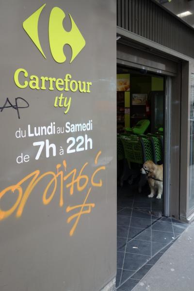 2度目のパリ（出張のついでに31-16）火曜日、仕事の後の街歩き⑥ フランスでは、特定の犬種は公共の場で口輪の装着がマストらしい･･･
