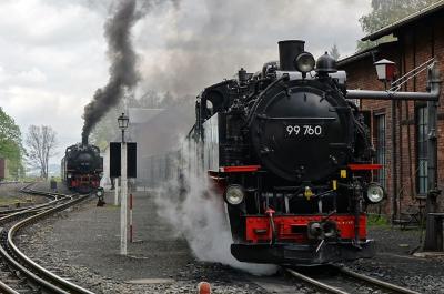 ドイツ鉄道の旅（その１５ チェコ、ポーランド国境の町、ツィッタウで蒸気機関車の牽く列車に乗車後旧市街散策）