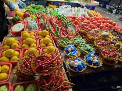 香港★荃灣日記 台風の前の市場