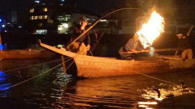 十八楼と長良川鵜飼い