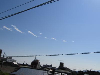 JR松田駅で見た連続した雲の湧き出し（神奈川県松田町）
