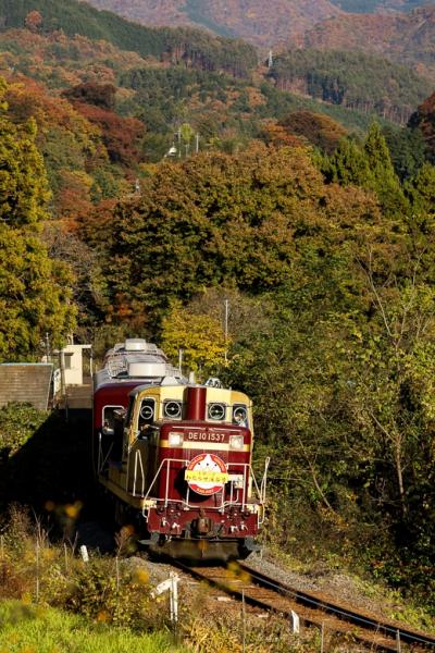 紅葉のわたらせ渓谷鉄道