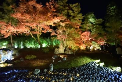 シニアの２０２２年　紅葉の季節ですねっ［１５」　紅葉ライトアップ№３　嵐山（宝厳院）・山ばな平八茶屋