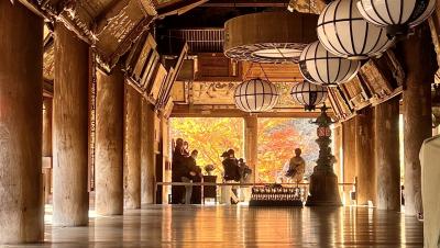 奈良　長谷寺の紅葉　東大寺大仏殿