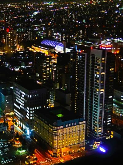 札幌-2　サッポロ夜景＊JRタワー展望室T38～　☆繁華街の灯り/直線道路/テレビ塔