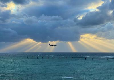 飛行機が見える琉球温泉・瀬長島ホテルでクリスマスを過ごしまし