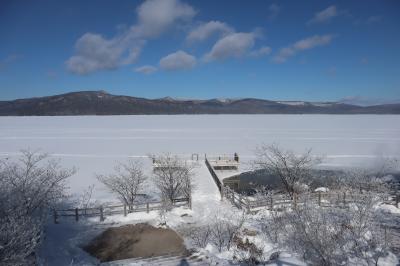 阿寒湖と早朝の阿寒湖氷上散歩