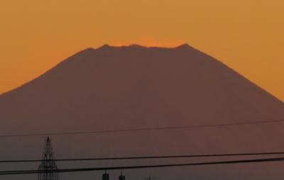 1月10日の夕焼け富士と日没風景