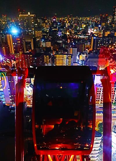 大阪30　梅田夜景　深紅の観覧車　HEP-FIVE　☆電飾看板-温度16℃/湿度54％