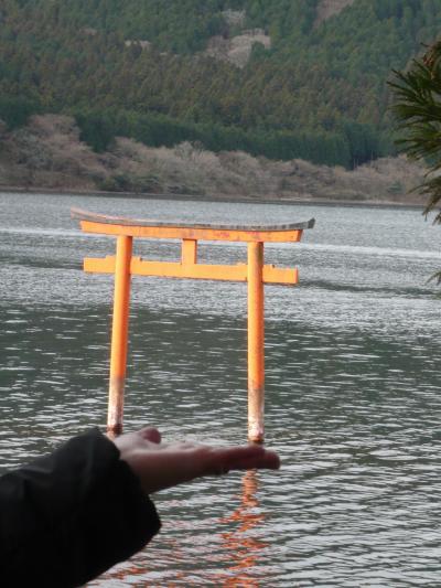 モーターボートで九頭龍神社そして箱根神社へ