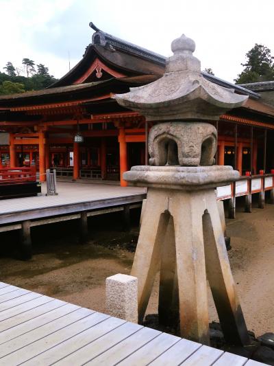 宮島13　厳島神社b　御本社-客神社-天神社　☆大灯籠-能舞台‐反橋‐廻廊/煤払