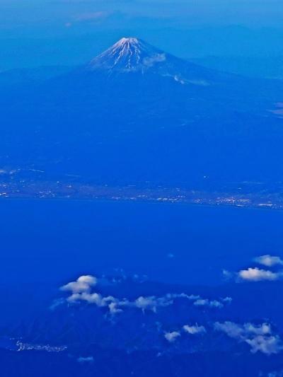 富士山南面-空撮　JAL258便（45A）羽田空港行　☆駿河湾-伊豆半島-相模湾