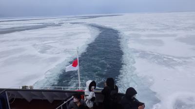 氷と戯れ楽しむ