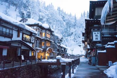 山形大正ロマンの旅②　銀山温泉の雪景色(午前)・文翔館