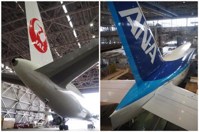 JAL SKYMUSEUM と ANA Blue Hangar Tour をハシゴしてきたー